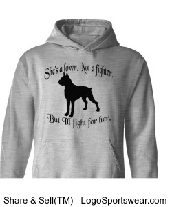 She's a lover not a fighter hoodie Design Zoom